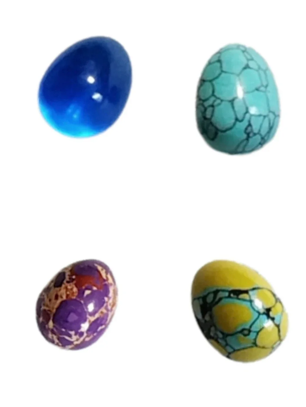 Natural Stone & Crystal Mini Egg Set Assorted Colors (4 Pcs) 0.83